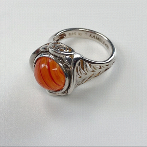 KAMELEON Palm Leaf 925 Sterling Jewel Pop Ring